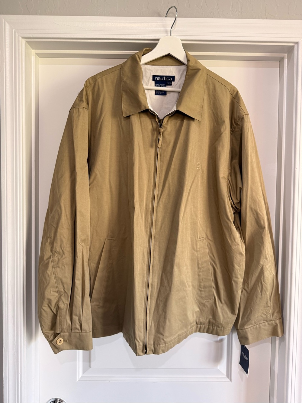 Nautica Men’s Khaki Lightweight Zip-Front Jacket